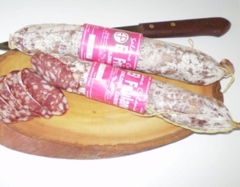 Salame Colonia etiqueta Magenta El Friulano Natural c/piel