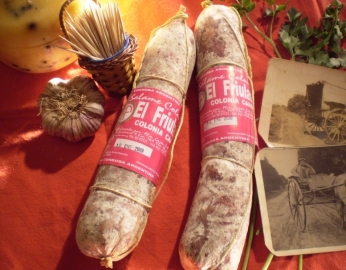 Salame Colonia etiqueta Magenta El Friulano Natural c/piel