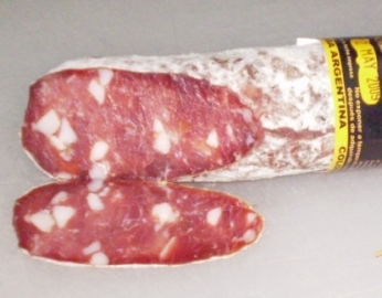 Salame Colonia etiqueta Negra Flia. Grión natural c/ piel